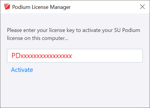 SU Podium V2.6 license manager